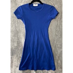 GIL RODRIGUEZ Bellevue Mini Tee Shirt Dress Womens Extra Small XS Blue Cotton SS